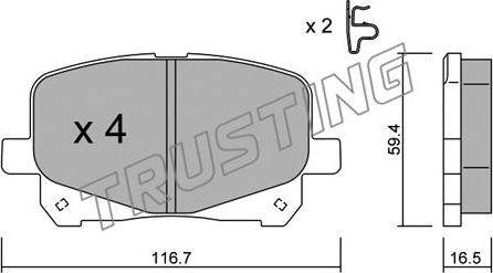 Trusting 459.0 - Kit de plaquettes de frein, frein à disque cwaw.fr