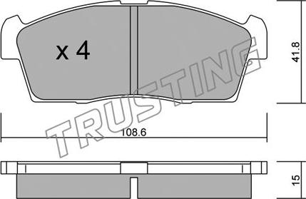 Trusting 455.0 - Kit de plaquettes de frein, frein à disque cwaw.fr