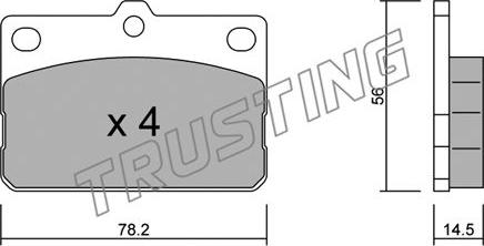 Trusting 456.0 - Kit de plaquettes de frein, frein à disque cwaw.fr