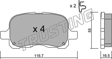 Trusting 458.0 - Kit de plaquettes de frein, frein à disque cwaw.fr