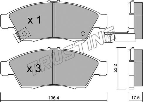 Trusting 453.0 - Kit de plaquettes de frein, frein à disque cwaw.fr