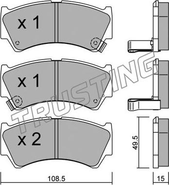 Trusting 452.0 - Kit de plaquettes de frein, frein à disque cwaw.fr