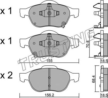 Trusting 464.0 - Kit de plaquettes de frein, frein à disque cwaw.fr