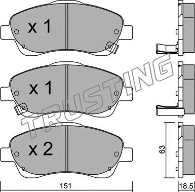 Trusting 466.0 - Kit de plaquettes de frein, frein à disque cwaw.fr