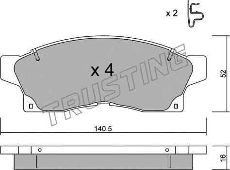 Trusting 460.0 - Kit de plaquettes de frein, frein à disque cwaw.fr