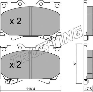 Trusting 468.0 - Kit de plaquettes de frein, frein à disque cwaw.fr