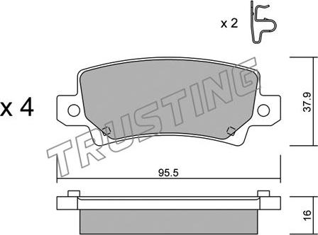 Trusting 463.0 - Kit de plaquettes de frein, frein à disque cwaw.fr