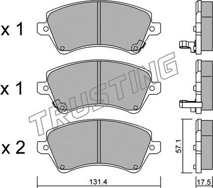 Trusting 462.0 - Kit de plaquettes de frein, frein à disque cwaw.fr