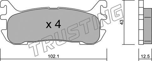 Trusting 408.0 - Kit de plaquettes de frein, frein à disque cwaw.fr