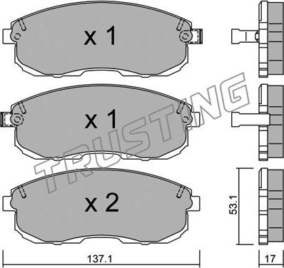 Trusting 419.0 - Kit de plaquettes de frein, frein à disque cwaw.fr