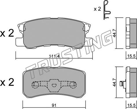 Trusting 415.0 - Kit de plaquettes de frein, frein à disque cwaw.fr