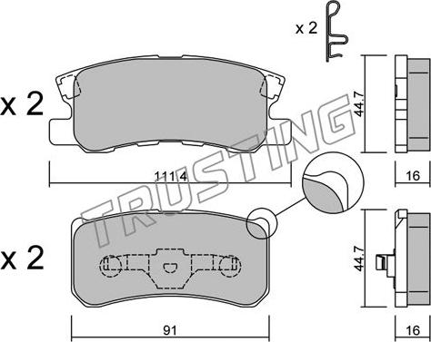 Trusting 415.1 - Kit de plaquettes de frein, frein à disque cwaw.fr