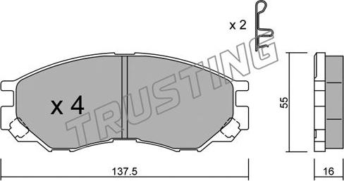 Trusting 416.0 - Kit de plaquettes de frein, frein à disque cwaw.fr