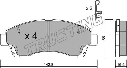 Trusting 410.0 - Kit de plaquettes de frein, frein à disque cwaw.fr