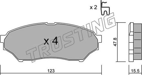 Trusting 412.0 - Kit de plaquettes de frein, frein à disque cwaw.fr