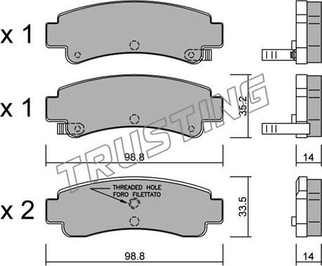 Trusting 417.0 - Kit de plaquettes de frein, frein à disque cwaw.fr