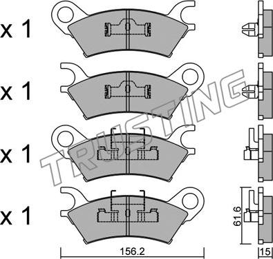 Trusting 485.0 - Kit de plaquettes de frein, frein à disque cwaw.fr