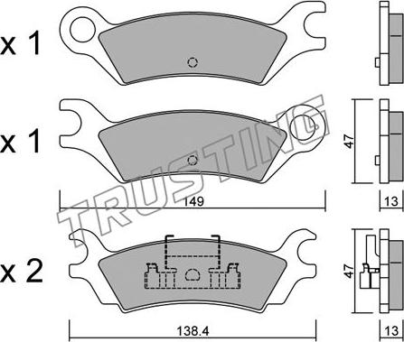 Trusting 486.0 - Kit de plaquettes de frein, frein à disque cwaw.fr