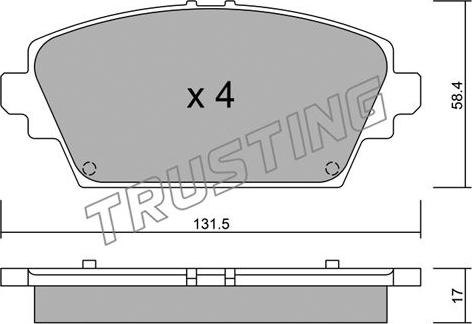 Trusting 480.0 - Kit de plaquettes de frein, frein à disque cwaw.fr