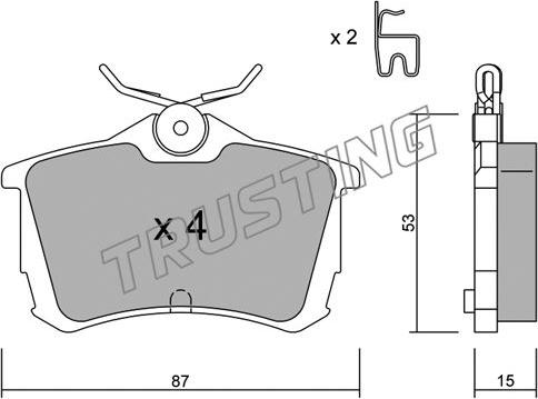 Trusting 481.0 - Kit de plaquettes de frein, frein à disque cwaw.fr