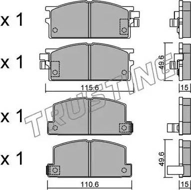 Trusting 482.0 - Kit de plaquettes de frein, frein à disque cwaw.fr