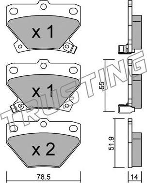 Trusting 439.0 - Kit de plaquettes de frein, frein à disque cwaw.fr