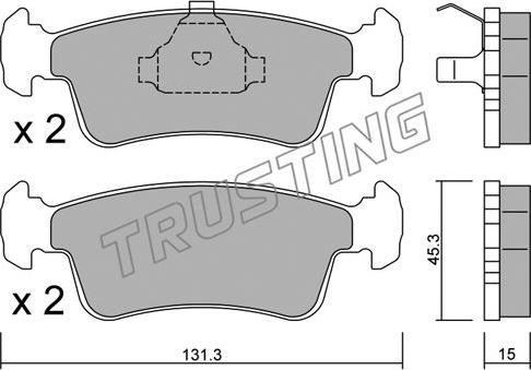 Trusting 435.0 - Kit de plaquettes de frein, frein à disque cwaw.fr