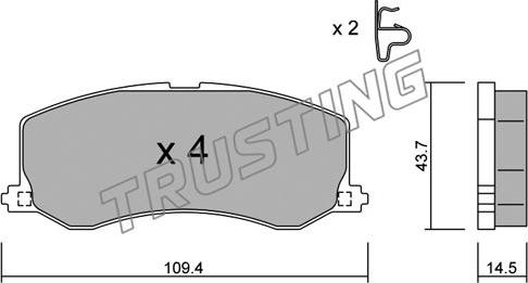 Trusting 432.0 - Kit de plaquettes de frein, frein à disque cwaw.fr