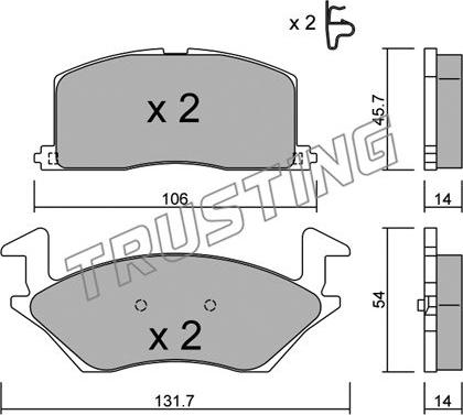 Trusting 437.0 - Kit de plaquettes de frein, frein à disque cwaw.fr