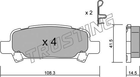 Trusting 429.0 - Kit de plaquettes de frein, frein à disque cwaw.fr