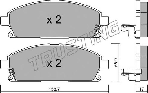 Trusting 421.1 - Kit de plaquettes de frein, frein à disque cwaw.fr