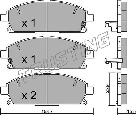 Trusting 421.2 - Kit de plaquettes de frein, frein à disque cwaw.fr