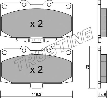 Trusting 428.0 - Kit de plaquettes de frein, frein à disque cwaw.fr