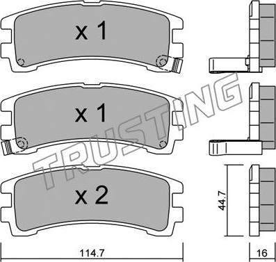 Trusting 423.0 - Kit de plaquettes de frein, frein à disque cwaw.fr