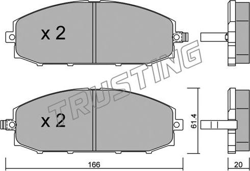 Trusting 422.0 - Kit de plaquettes de frein, frein à disque cwaw.fr