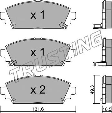 Trusting 479.0 - Kit de plaquettes de frein, frein à disque cwaw.fr