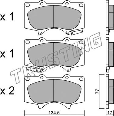 Trusting 470.0 - Kit de plaquettes de frein, frein à disque cwaw.fr