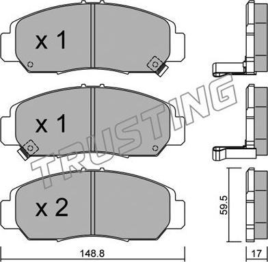 Trusting 478.0 - Kit de plaquettes de frein, frein à disque cwaw.fr