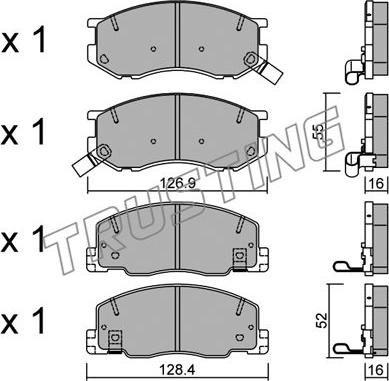 Trusting 472.0 - Kit de plaquettes de frein, frein à disque cwaw.fr