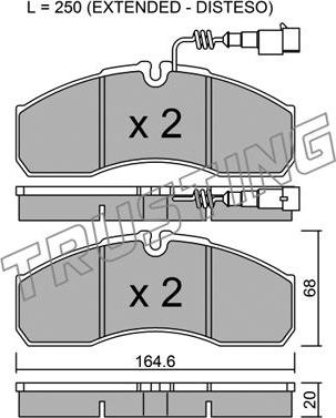 Trusting 594.7 - Kit de plaquettes de frein, frein à disque cwaw.fr