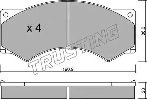 Trusting 595.0 - Kit de plaquettes de frein, frein à disque cwaw.fr