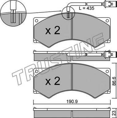 Trusting 595.1 - Kit de plaquettes de frein, frein à disque cwaw.fr