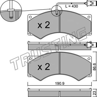 Trusting 595.2 - Kit de plaquettes de frein, frein à disque cwaw.fr