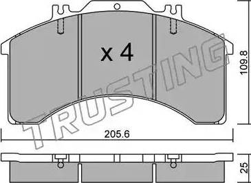 Trusting 596.0 - Kit de plaquettes de frein, frein à disque cwaw.fr