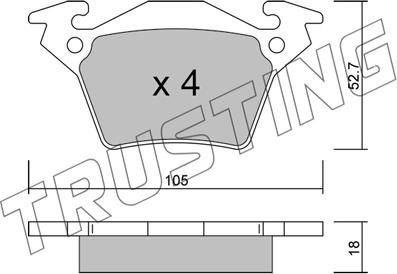 Trusting 590.0 - Kit de plaquettes de frein, frein à disque cwaw.fr