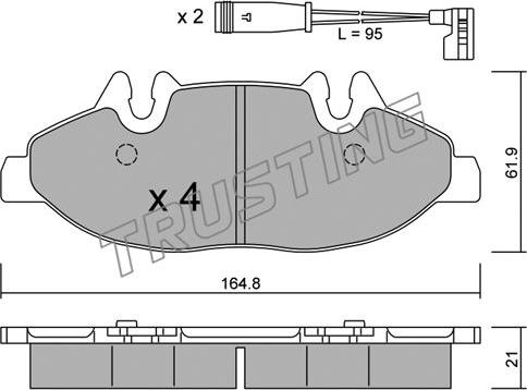 Trusting 591.0W - Kit de plaquettes de frein, frein à disque cwaw.fr