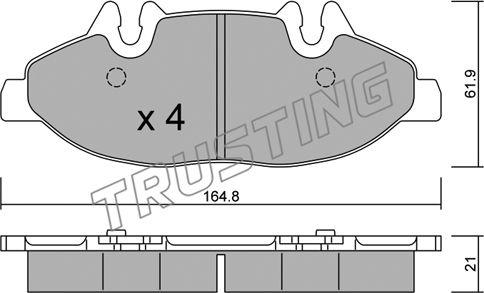 Trusting 591.0 - Kit de plaquettes de frein, frein à disque cwaw.fr