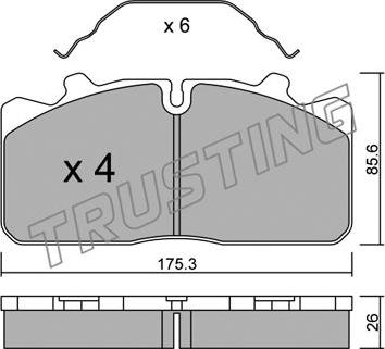 Trusting 598.0 - Kit de plaquettes de frein, frein à disque cwaw.fr