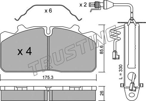 Trusting 598.2W - Kit de plaquettes de frein, frein à disque cwaw.fr