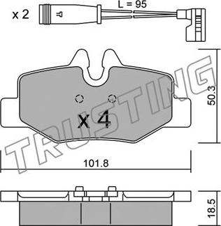 Trusting 592.0W - Kit de plaquettes de frein, frein à disque cwaw.fr